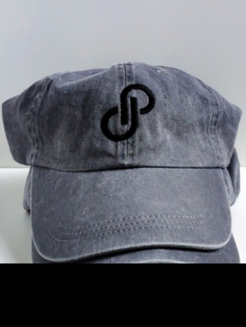 POSHMARK Logo Embroidered Baseball Hat Cap Grey Black Logo